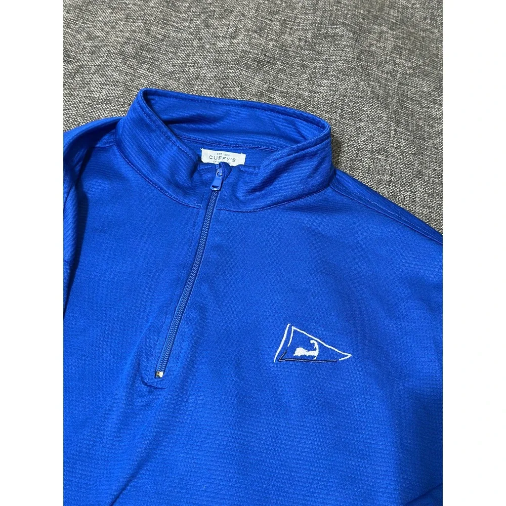 Cuffy's Mens XL Pullover Blue Quarter Zip Cape Cod Performance